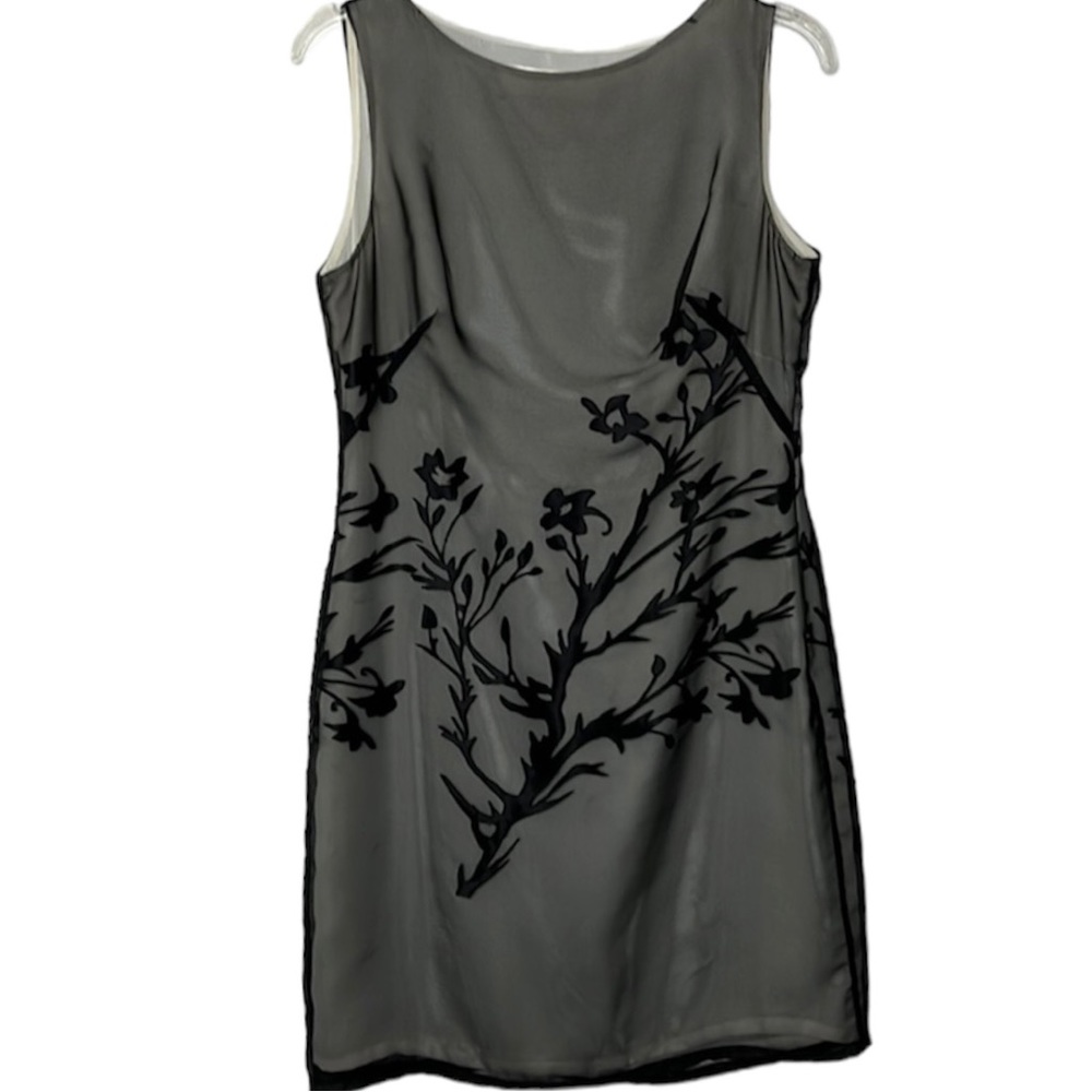 MAX STUDIO Sheer Overlay Floral Print‎ Dress Sz 12